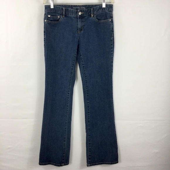 MICHAEL Kors Low-Rise Bootcut Jeans with Silver Studded Back Pockets Size 8 - Picture 3 of 9